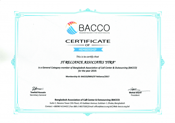 BACCO Membership Certificate-2019